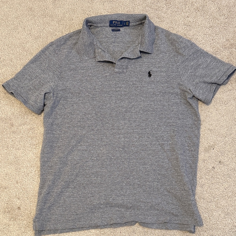 LAST CALL Polo by Ralph Lauren Heather Gray Men's Polo Shirt size L